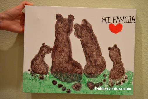 Familia de osos. Huellas